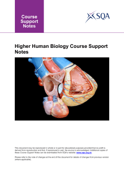 Higher Human Biology Course Support Notes