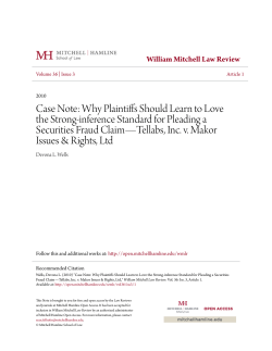 Case Note: Why Plaintiffs Should Learn to Love the Strong