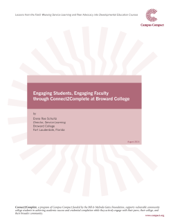 Engaging Students, Engaging Faculty through Connect2Complete