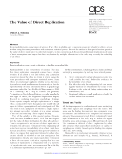The Value of Direct Replication