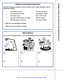 Qualitative, Quantitative, Observation, Inference