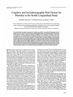 Cognitive and Sociodemographic Risk Factors for Mortality in the