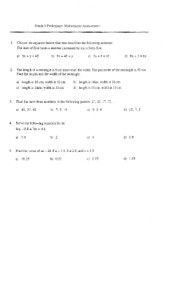 The sum of five times a nu:r:1ber increased by six is forty·five.