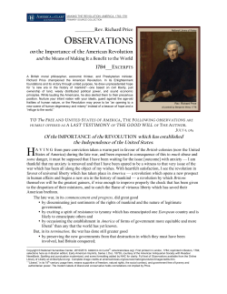 Richard Price, Observations on the Importance of
