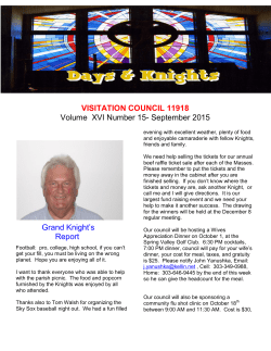Council Knights` Newsletter (September 2015)