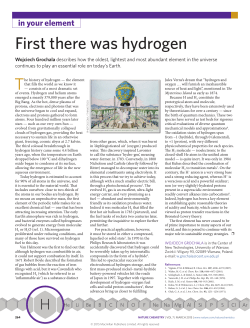 First there was hydrogen