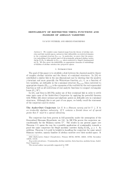 DEFINABILITY OF RESTRICTED THETA FUNCTIONS AND