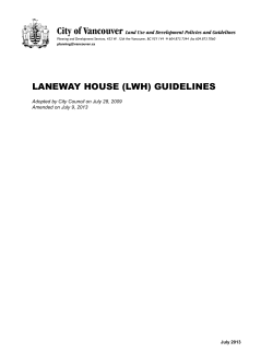 Guidelines: Laneway House (LWH) Guidelines