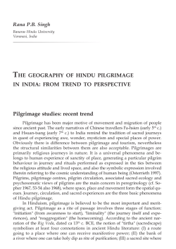 Pilgrimage studies: recent trend