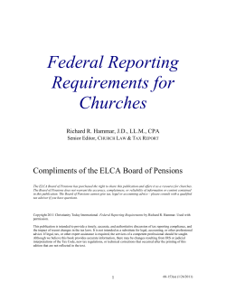 Federal Reporting Requirements for Churches