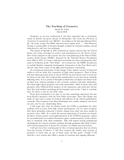 The Teaching of Geometry - Legacy of R.L. Moore Project