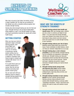 BENEFITS OF STRENGTH TRAINING