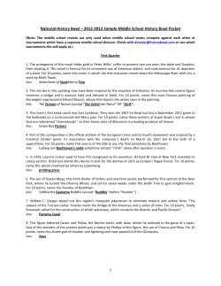2012-2013 Sample Middle School History Bowl Packet