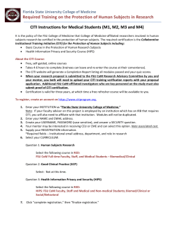 M1, M2, M3 and M4 - FSU College of Medicine