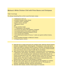 Melissa`s White Chicken Chili with Pinto Beans and