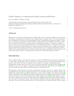 Gender disparity in computational biology research publications