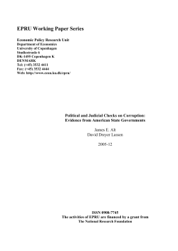EPRU Working Paper Series