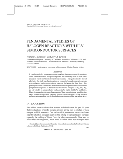 FUNDAMENTAL STUDIES OF HALOGEN REACTIONS WITH III