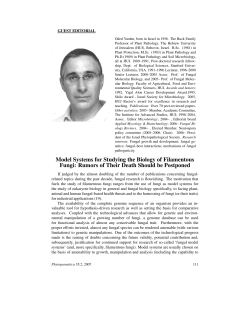 Model Systems for Studying the Biology of Filamentous Fungi
