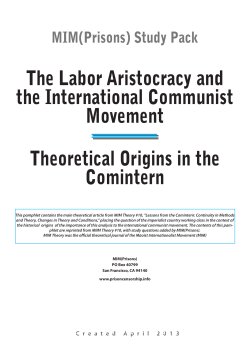 The Labor Aristocracy and the International Communist Movement
