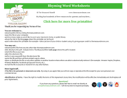 Rhyming Word Worksheets