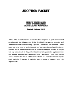 adoption packet - Chester County, PA