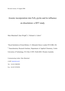 Arsenic incorporation into FeS2 pyrite and its influence on