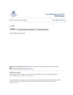 1999 - Commencement Ceremonies - NSUWorks