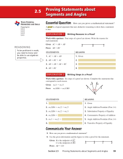 Proving Statements about Segments and Angles 2.5