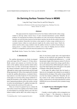 On Deriving Surface Tension Force in MEMS