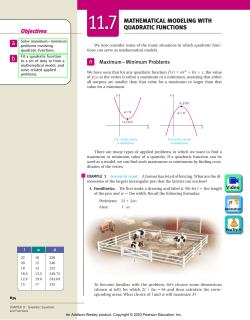mathematical modeling with quadratic functions