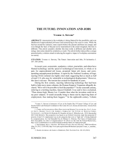 The Future: Innovation and Jobs