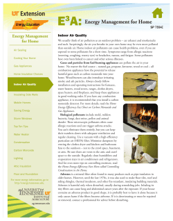 E3A Energy Management for Home: Indoor Air Quality (SP 759-E)