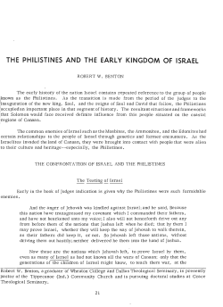 "The Philistines and the Early Kingdom of Israel," Grace Journal 8.1