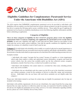 Eligibility Guidelines for Complementary Paratransit Service