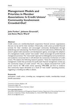 Is Credit Unions` Community Involvement Crowded-Out?