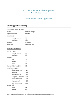 2011 NASPA Case Study: Online Opposition