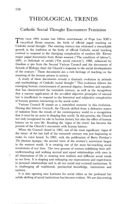 Catholic Social Thought Encounters Feminism