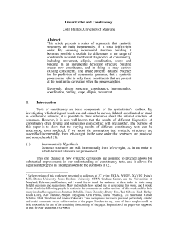 Linear Order and Constituency - UMD Linguistics