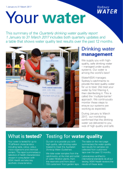What is tested? Testing for water quality Drinking