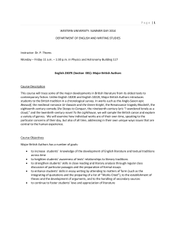 Page | 1 WESTERN UNIVERSITY: SUMMER DAY 2014