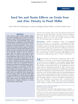 Seed Set and Xenia Effects on Grain Iron and Zinc Density in Pearl