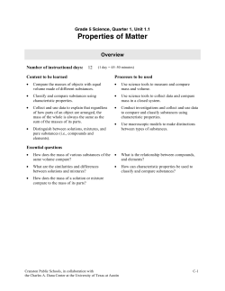 Properties of Matter