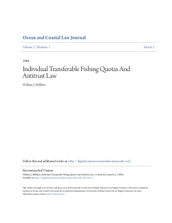 Individual Transferable Fishing Quotas And Antitrust Law