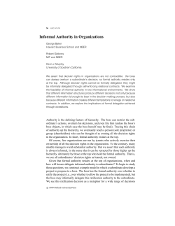 Informal Authority In Organizations