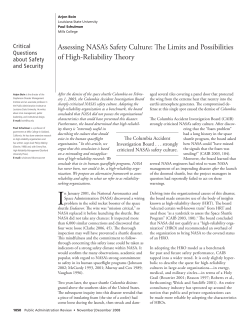 Assessing NASA`s Safety Culture: The Limits and Possibilities of