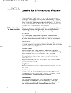 Catering for different types of learner