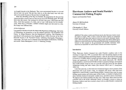 Hurricane Andrew and South Florida`s Commercial Fishing Peoples