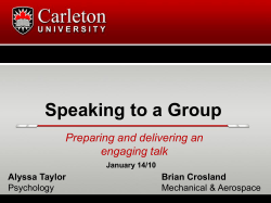 Speaking to a group: Preparing and delivering an engaging talk