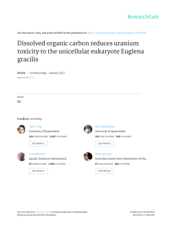 Dissolved organic carbon reduces uranium toxicity to the unicellular